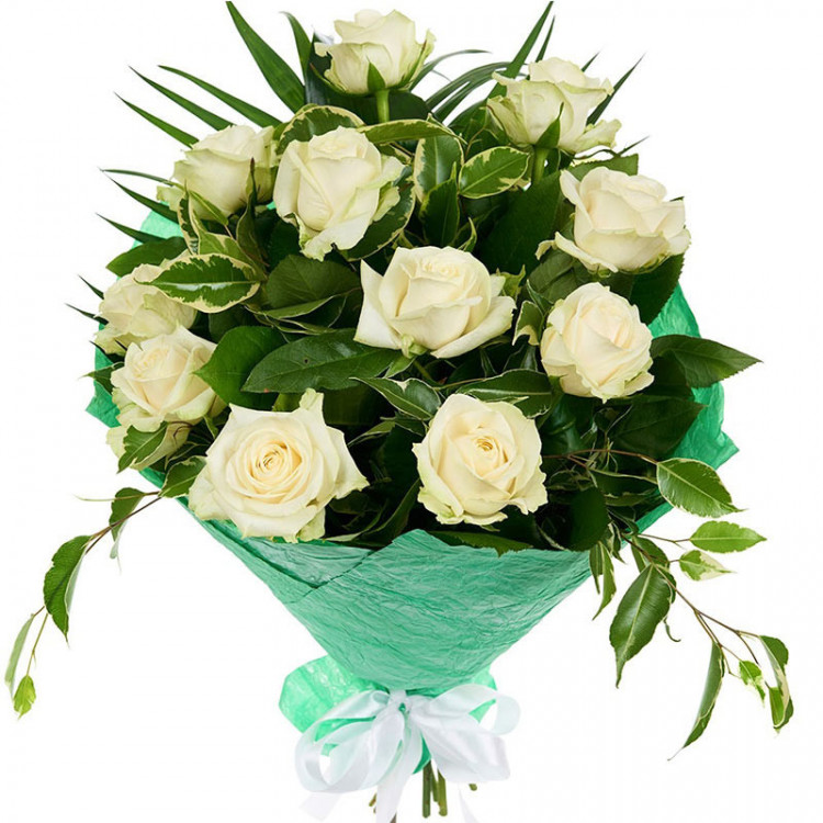 9 rose con verde 9 rose con verde